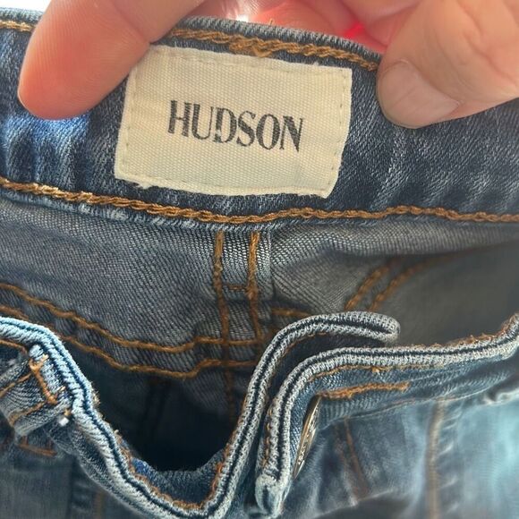 Hudson Jeans Girl's Size 10 Blue Denim Utility Pockets Frayed Hem - Picture 7 of 8